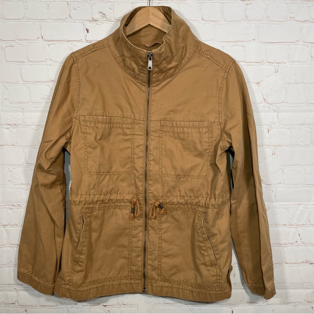 Old Navy Jacket Womens Large Brown Full Zip Tunic Drawstring High Neck